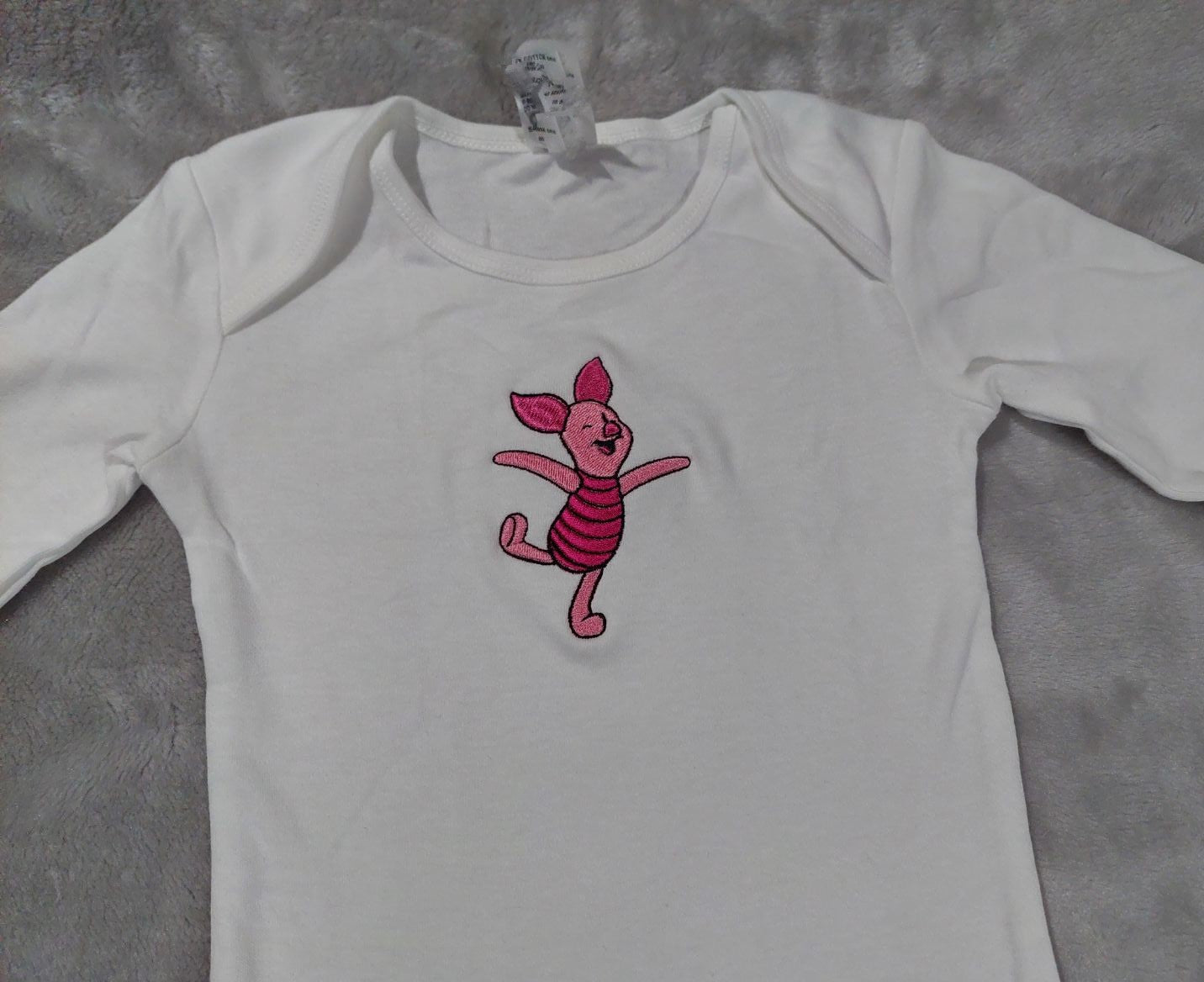 Piglet Embroidered Baby Bodysuit