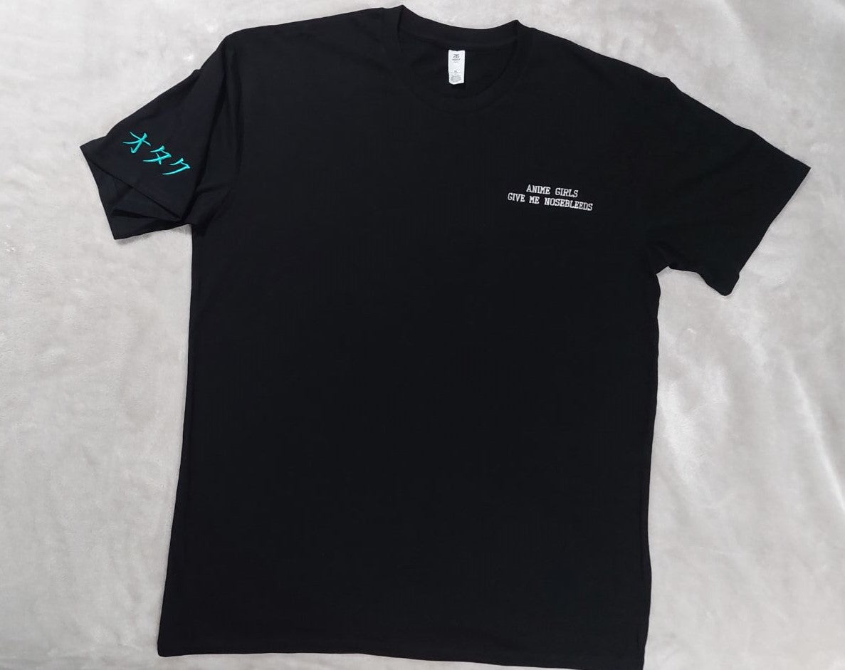 Anime Girls Give me Nosebleeds Embroidered T Shirt