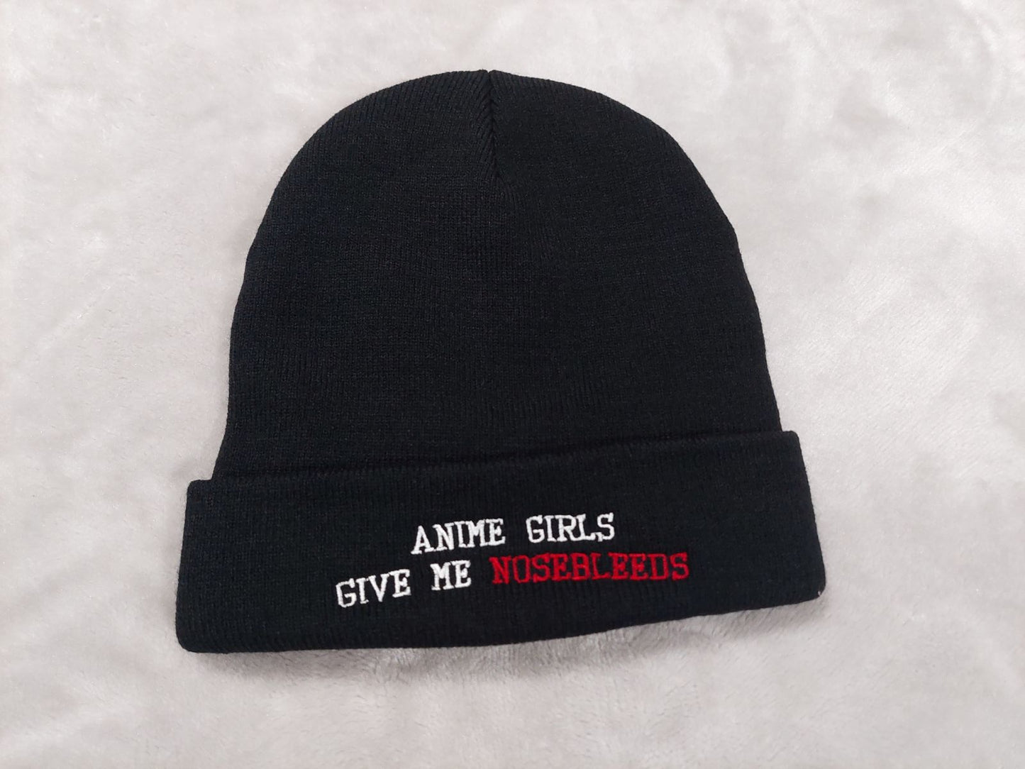 Anime Girls Give me Nosebleeds Embroidered Beanie