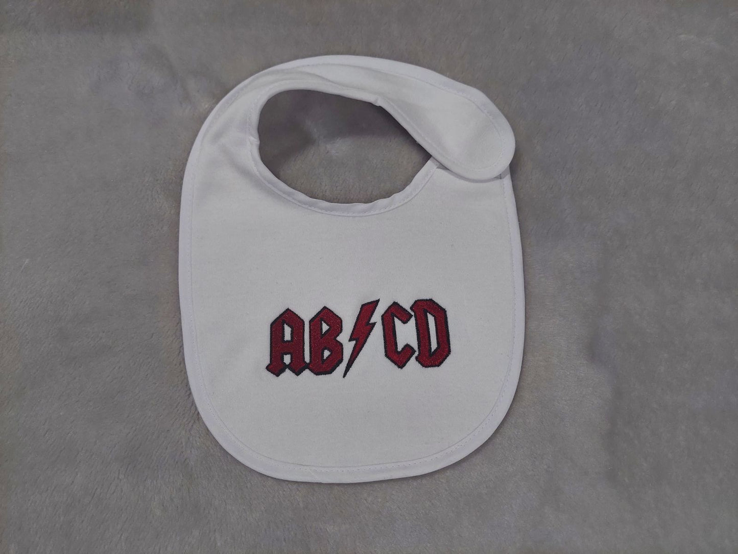 ABCD Embroidered Velcro Baby Bib