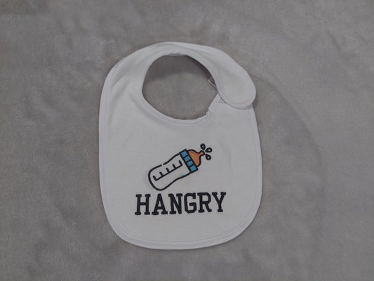 Hangry Embroidered Velcro Baby Bib